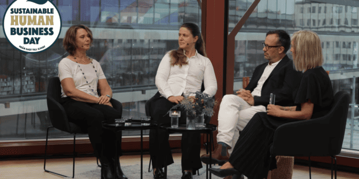 Från historiens allra första Sustainable Human Business Day i september 2023: Ulrika Andersson, Anneli Viklund, Fredrik Lindencrona och Anna Ahrenfelt.