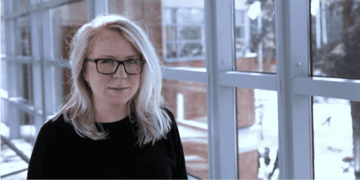 Karin Högberg, docent i informatik med inriktning arbetsintegrerat lärande, vid Högskolan väst. Fotograf: Andreas Borg